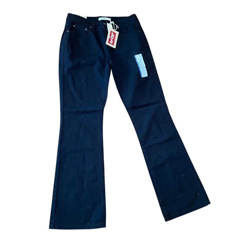 Levi's 515 Bootcut Jeans Mid Rise Stretch Womens Black Misses Size 8 Medium NWT